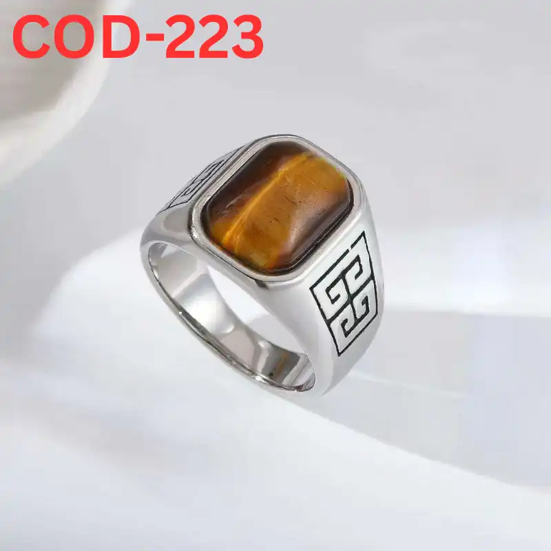 Italian Origin Handmade Tiger Stone Finger Ring For Men (223)